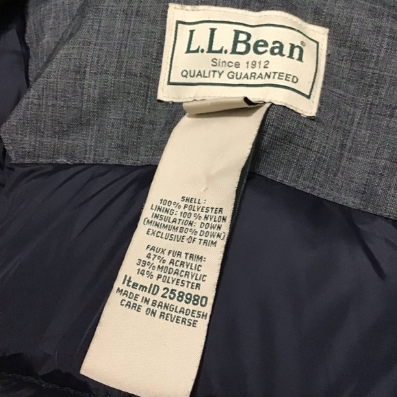 L.L. Bean TEK Waterproof Down Filled Shell Parka In Grey Size Medium. - Picture 10 of 12